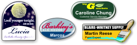 Domed Name Tags with Text Lines